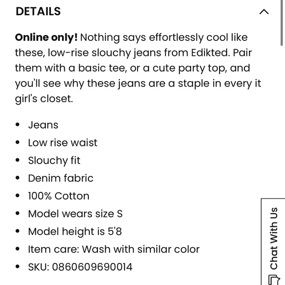 NWT: Edikted low rise slouchy jeans - Picture 3 of 4